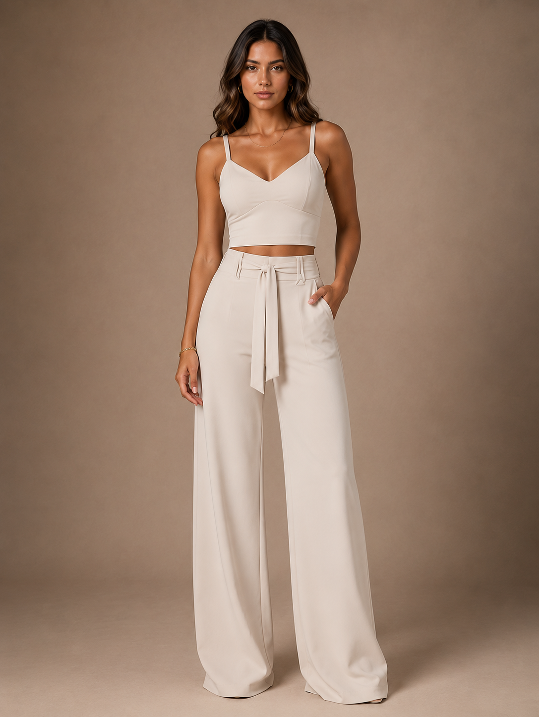 Women's Wide Leg Trouser Co Ord Set for Summer