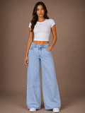 Women's stretchy High Waist Wide Leg Jeans for Everyday Wear