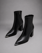 Women's Black Heeled Ankle Boots – High Block Heel Boots