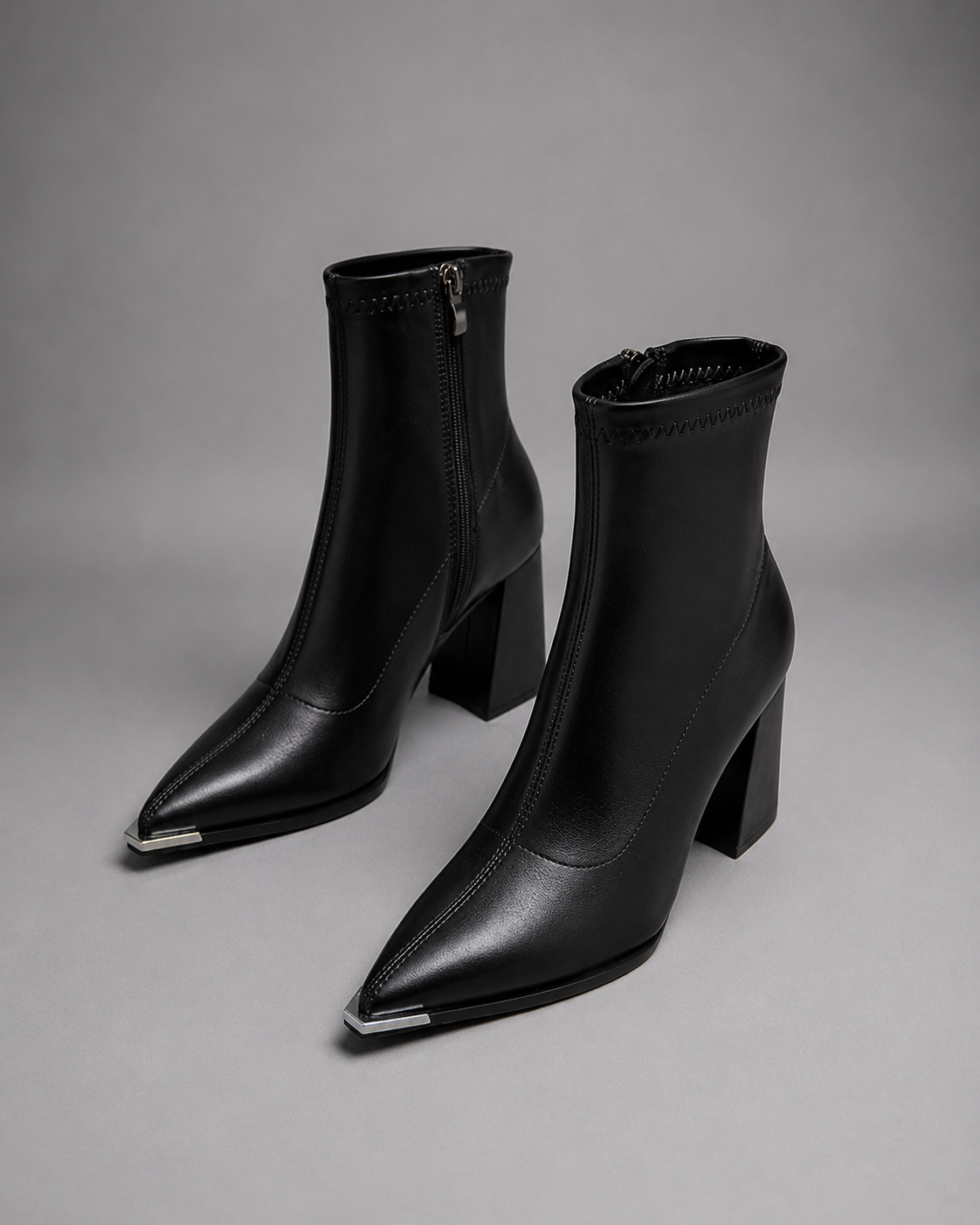 Women's Black Heeled Ankle Boots – High Block Heel Boots