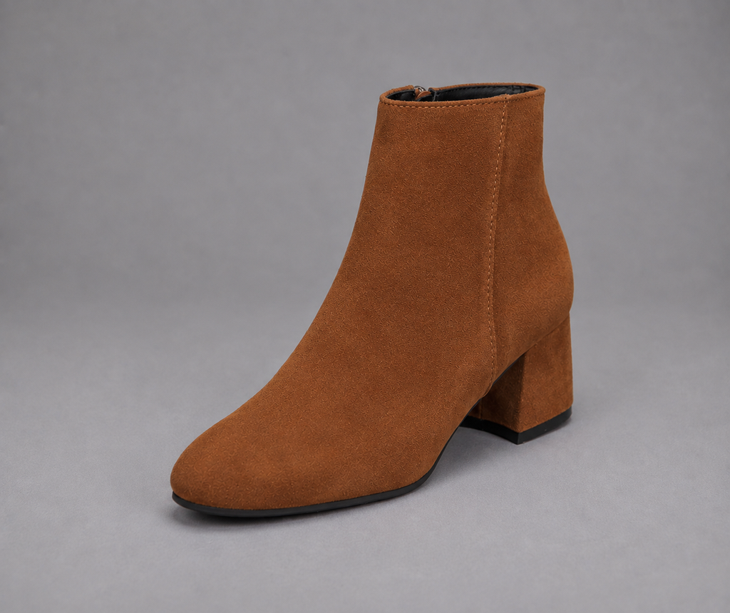 Women's Brown Suede Ankle Boots – Heeled Ankle Boots