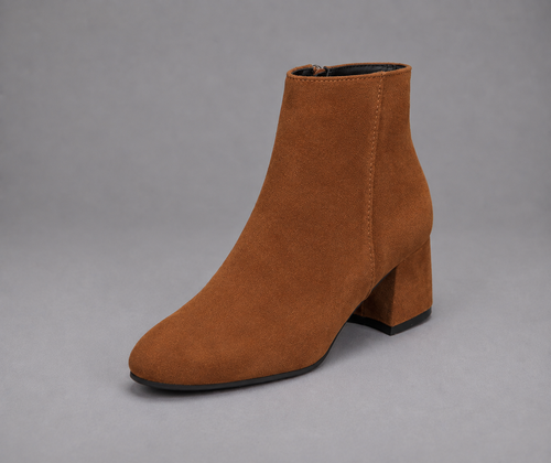 Women's Brown Suede Ankle Boots – Heeled Ankle Boots