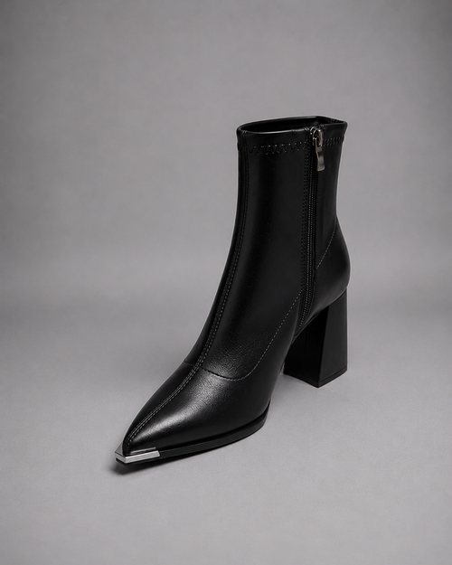 Women's Black Heeled Ankle Boots – High Block Heel Boots
