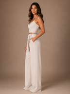 Women's Wide Leg Trouser Co Ord Set for Summer