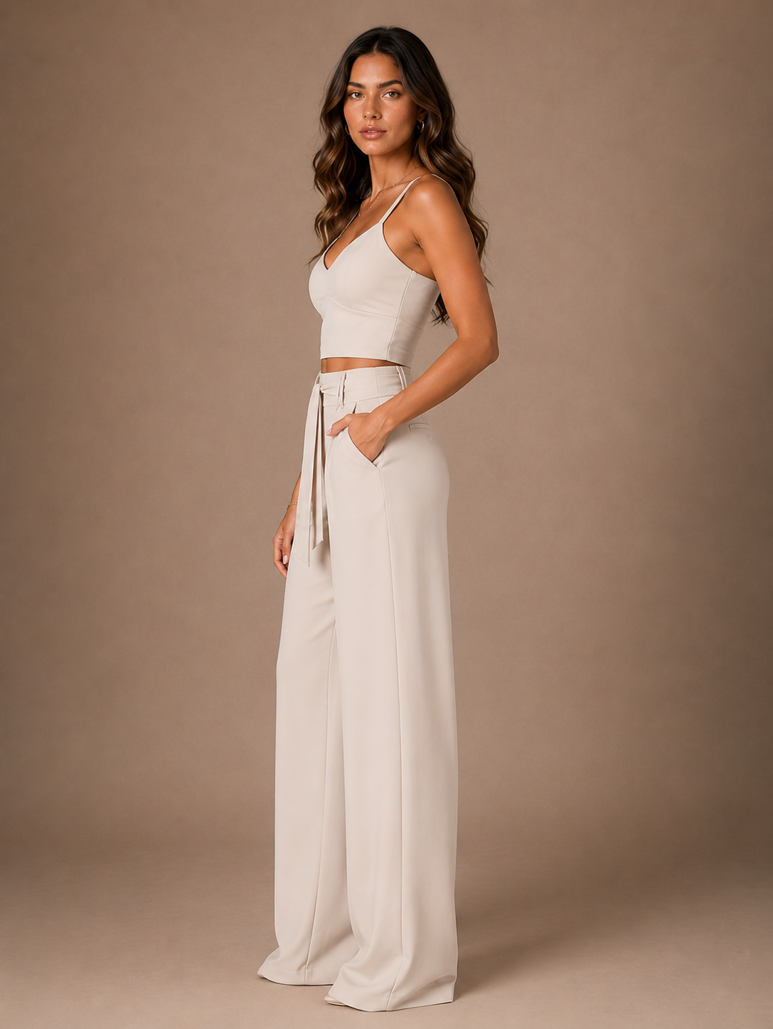 Women's Wide Leg Trouser Co Ord Set for Summer