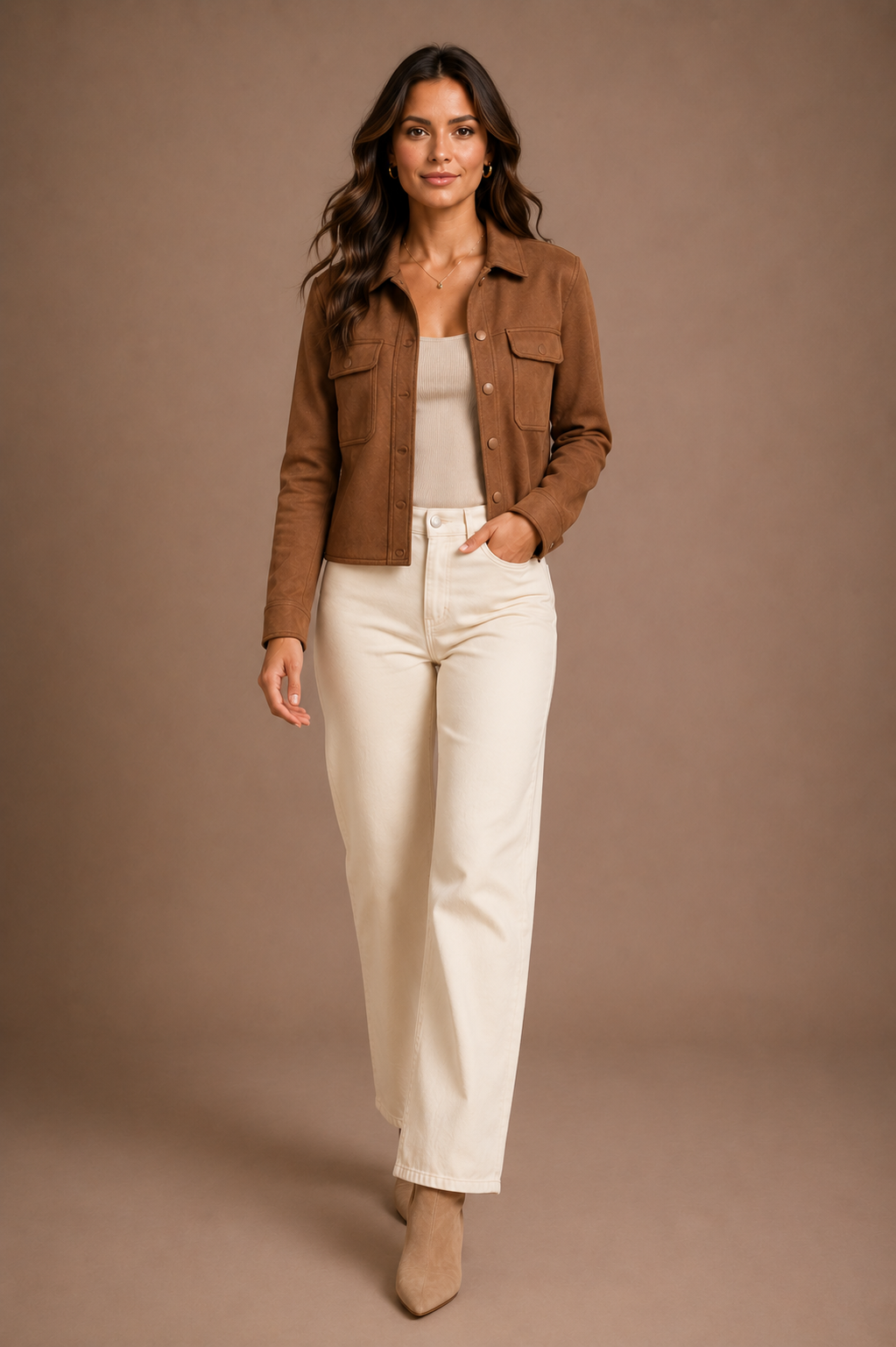 Women's Faux Suede Jacket Timeless Everyday Style