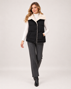 Women's Padded Gilet with Faux Fur Collar product view