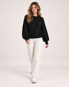 Women's Crew Neck Jumper with Balloon Sleeves product view