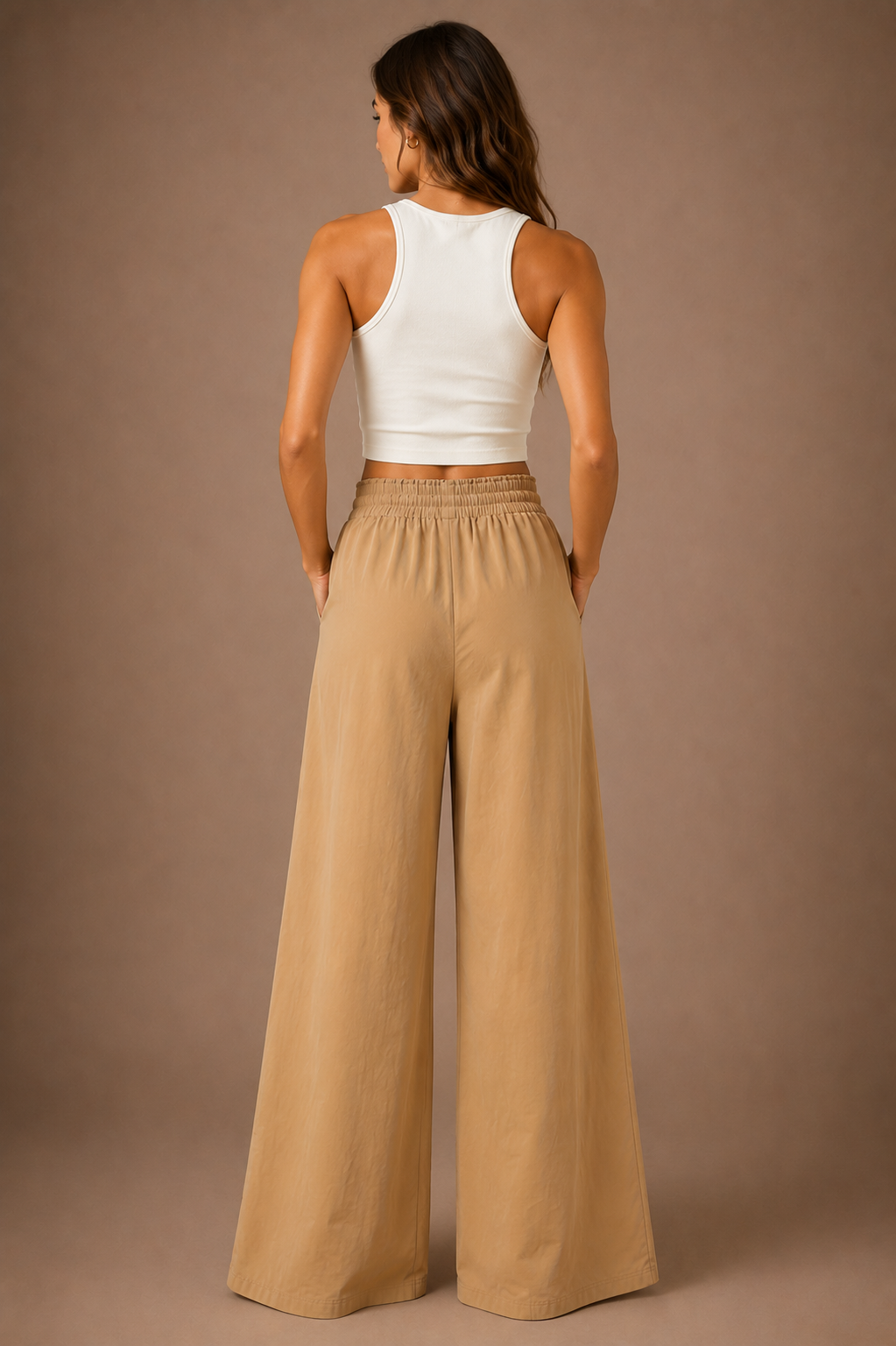 Women's Wide Leg Drawstring Trousers Lightweight Summer Trousers