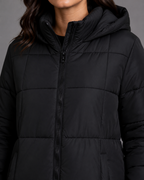 Women's Longline Padded Puffer Coat with Hood
