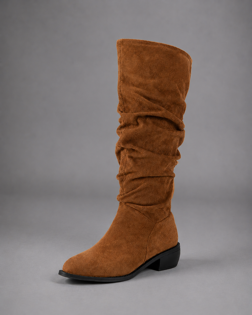 Women's Slouchy Boots – Suede Look Mid-Calf Boots