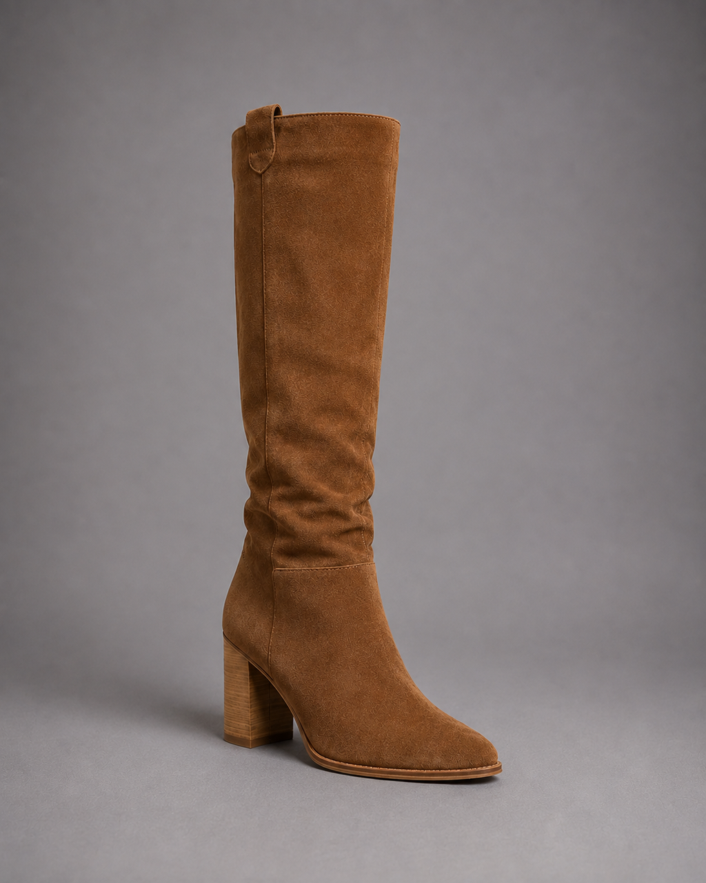 Women's Brown Suede Knee High Boots – Block Heel Boots