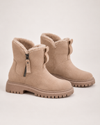 Women’s Winter Boots with Fleece Lining and Chunky Sole in Apricot, product only view