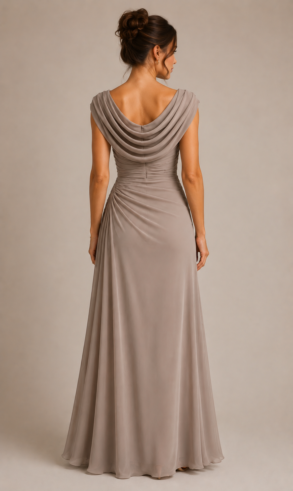 Women's Elegant Draped Maxi Dress for Weddings and Special Occasions