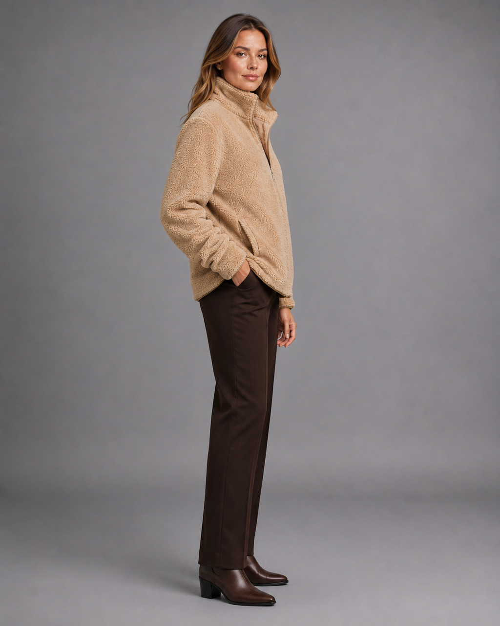 Women's Fleece Jacket – Borg Fleece Zip Up Jacket