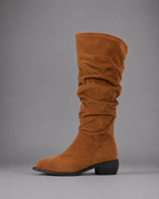 Women's Slouchy Boots – Suede Look Mid-Calf Boots