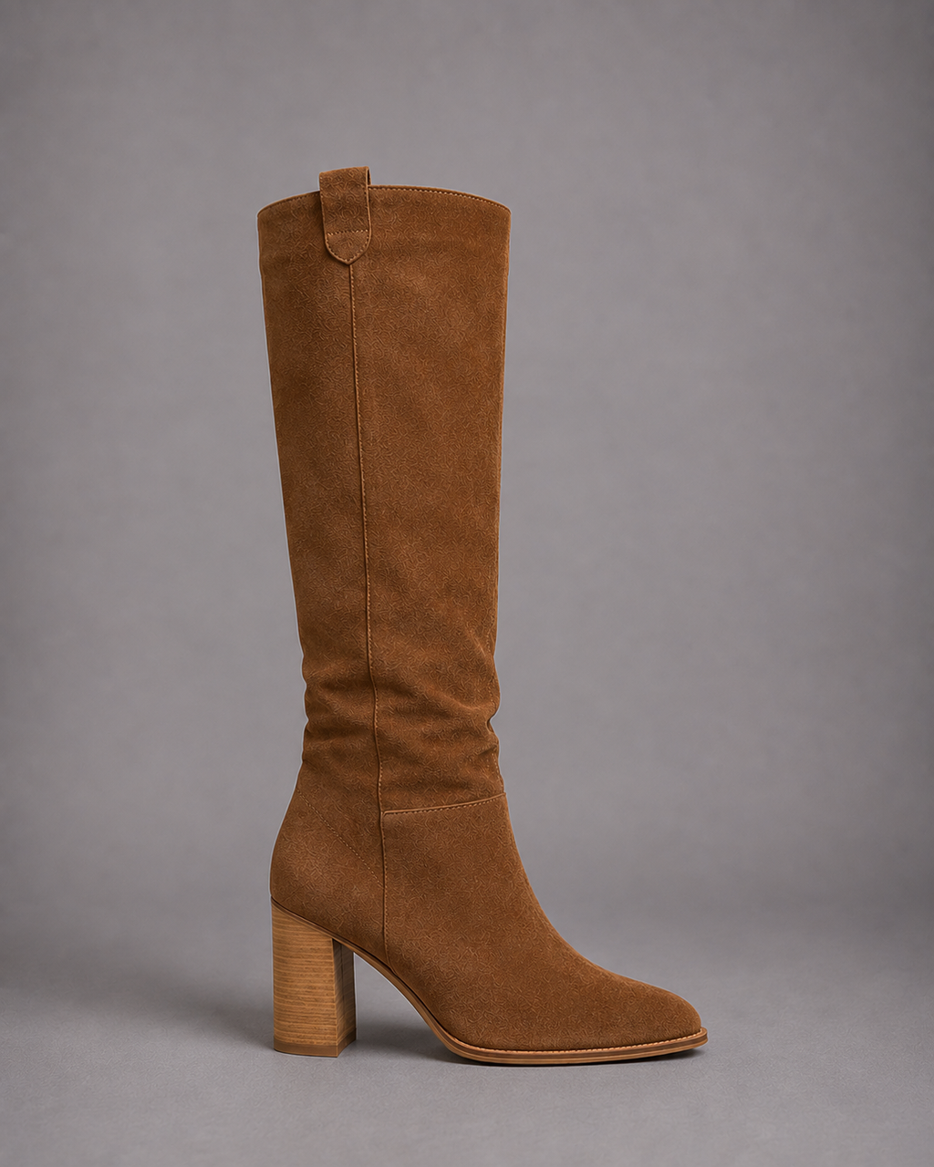Women's Brown Suede Knee High Boots – Block Heel Boots