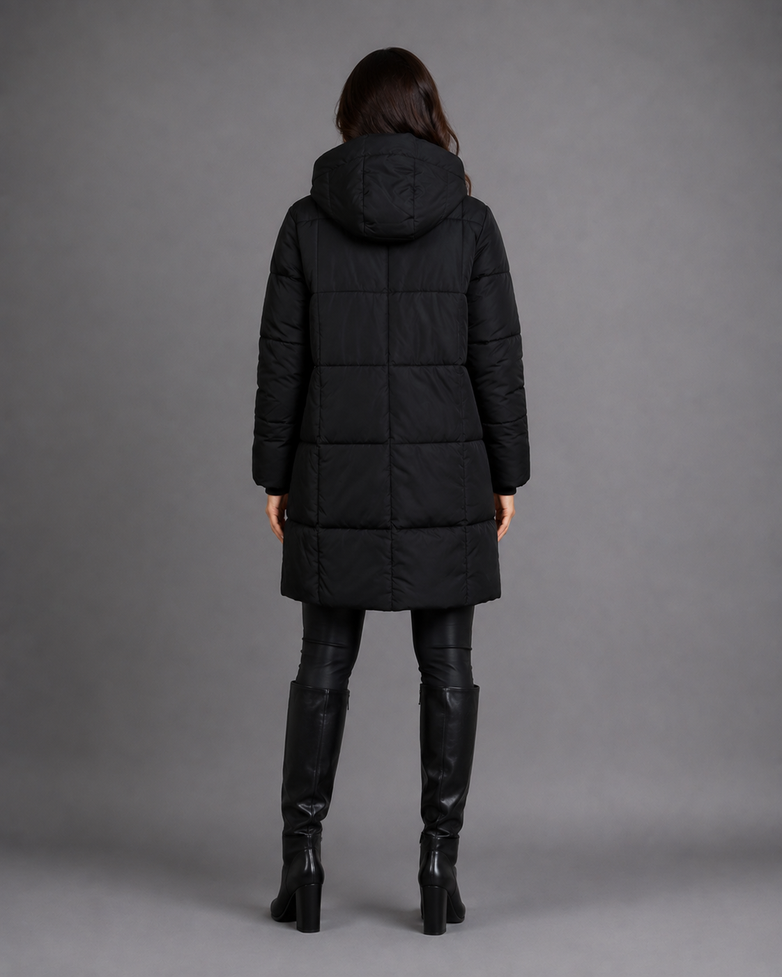 Women's Longline Padded Puffer Coat with Hood