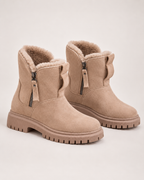 Women’s Winter Boots with Fleece Lining and Chunky Sole in Apricot, product only view