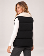 Women's Padded Gilet with Faux Fur Collar product view