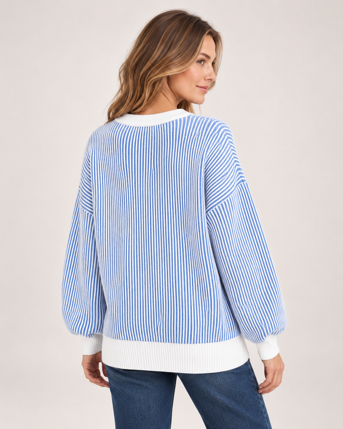 Women's Striped Jumper with Contrast Trim product view