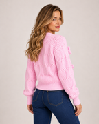 Women's Bow Cardigan with V Neck product view