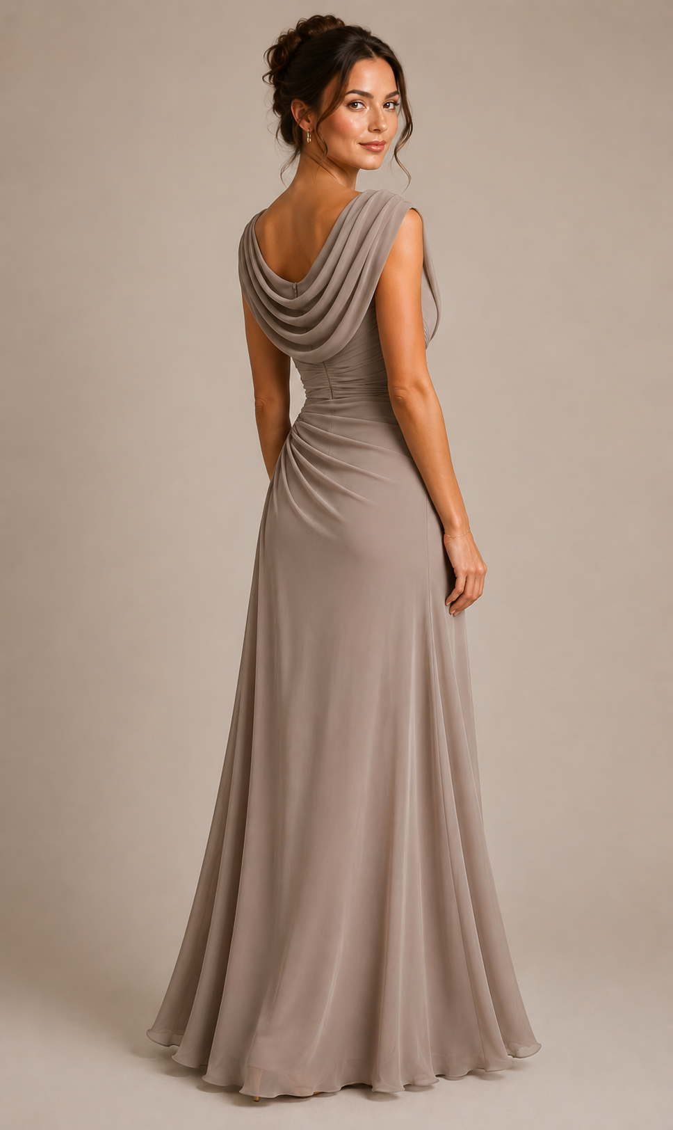 Women's Elegant Draped Maxi Dress for Weddings and Special Occasions