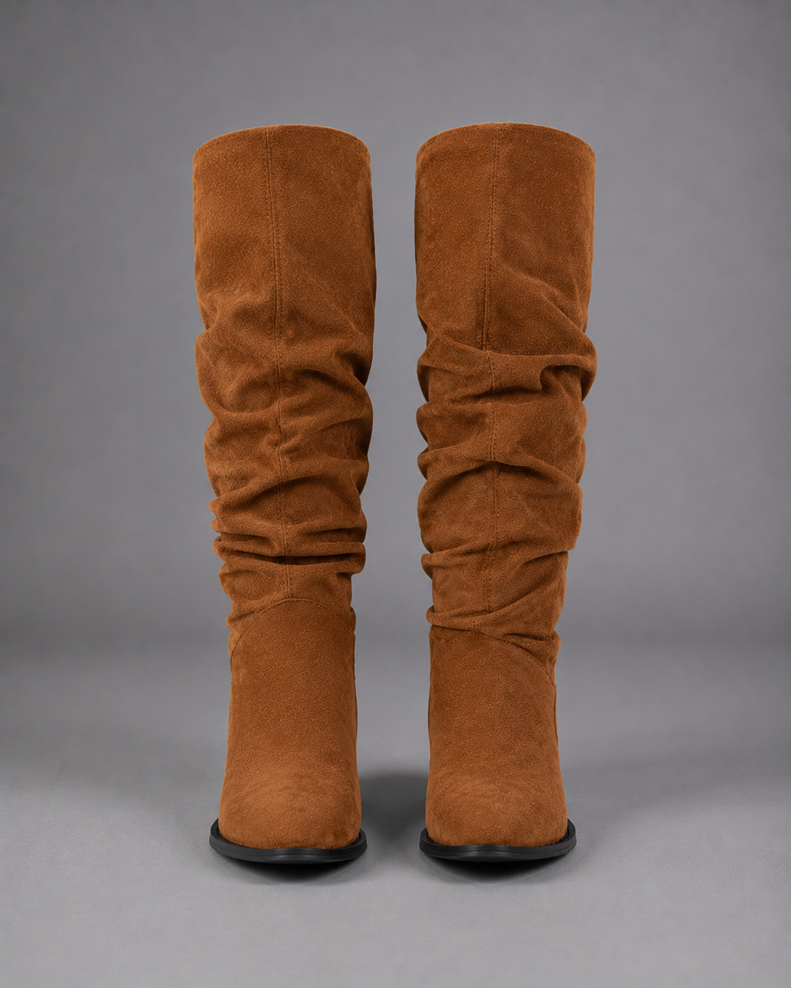 Women's Slouchy Boots – Suede Look Mid-Calf Boots