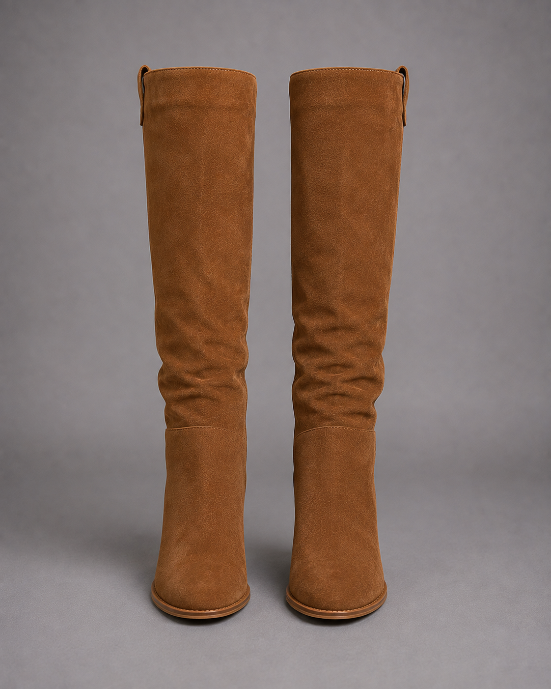 Women's Brown Suede Knee High Boots – Block Heel Boots