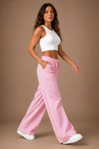 Women's Wide Leg Stripe Trousers Lightweight Summer Trousers