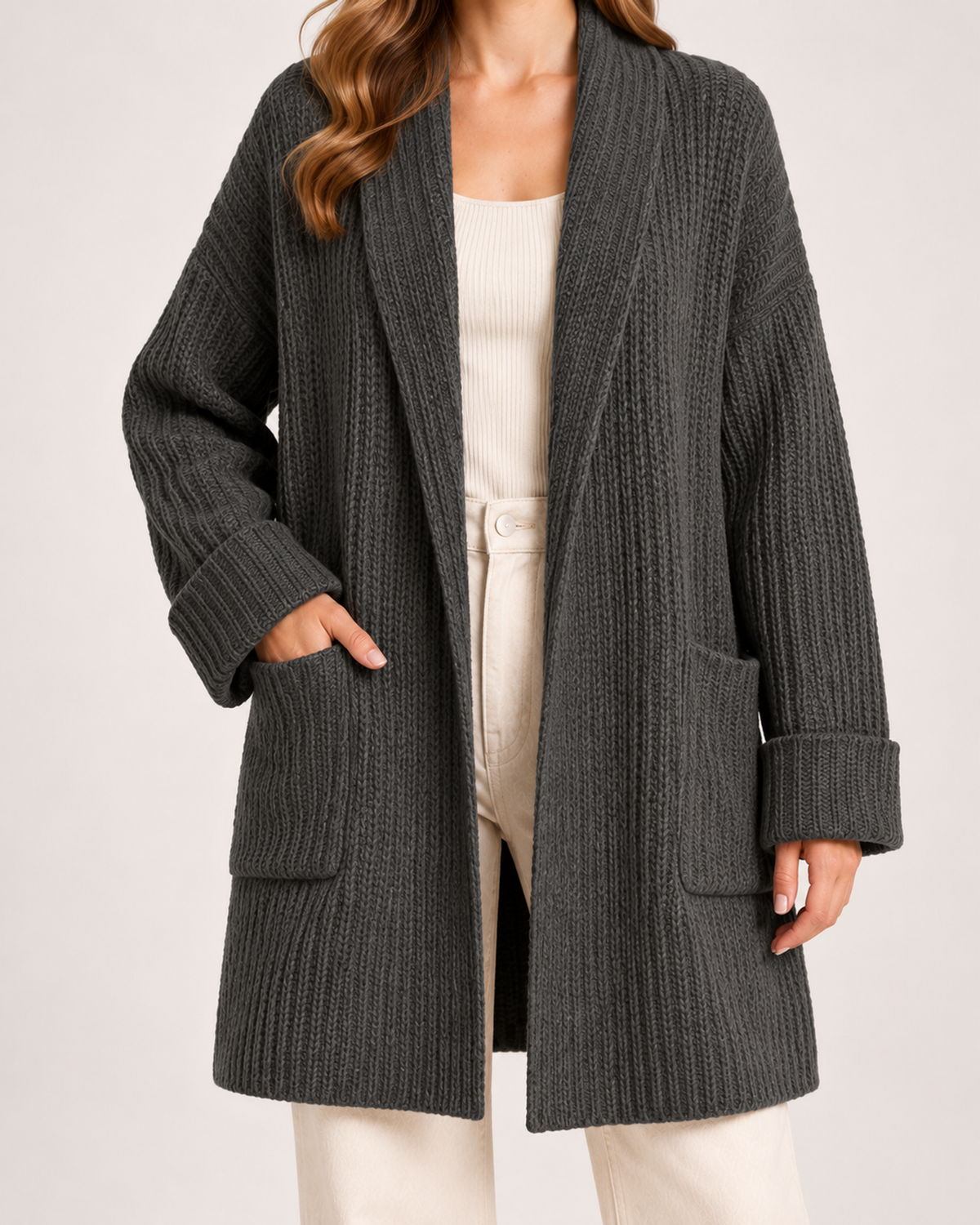 Women's Longline Knitted Cardigan product view