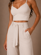 Women's Wide Leg Trouser Co Ord Set for Summer