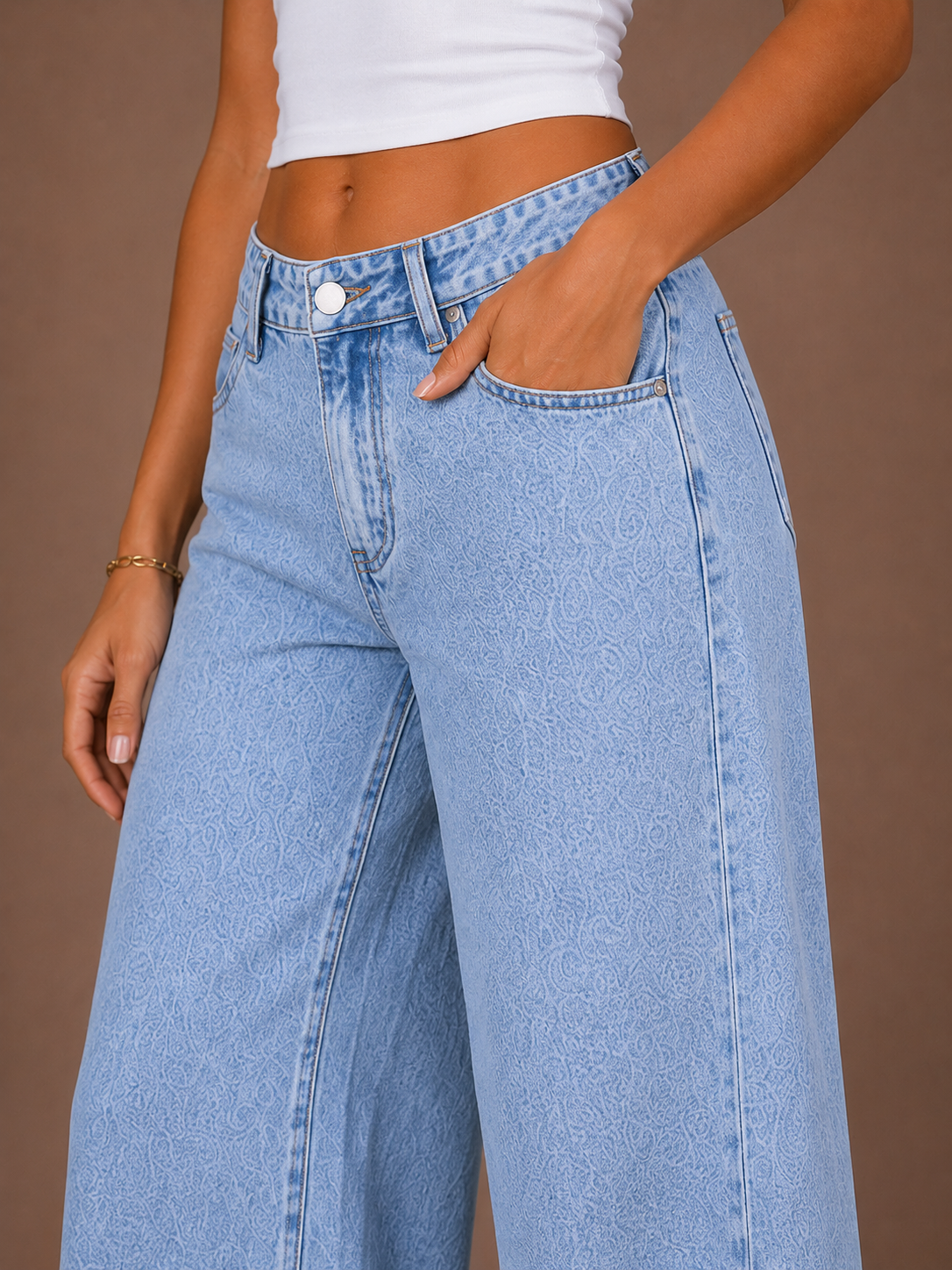 Women's stretchy High Waist Wide Leg Jeans for Everyday Wear