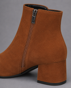 Women's Brown Suede Ankle Boots – Heeled Ankle Boots