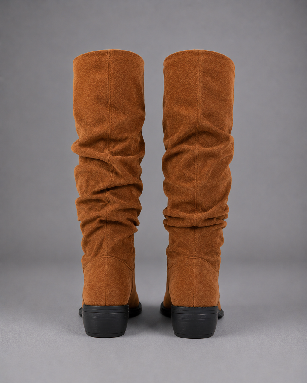 Women's Slouchy Boots – Suede Look Mid-Calf Boots