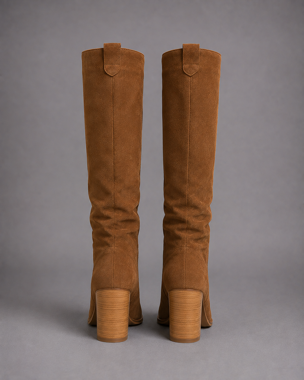 Women's Brown Suede Knee High Boots – Block Heel Boots