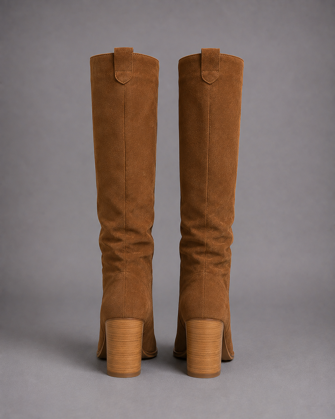 Women's Brown Suede Knee High Boots – Block Heel Boots