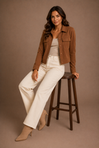 Women's Faux Suede Jacket Timeless Everyday Style