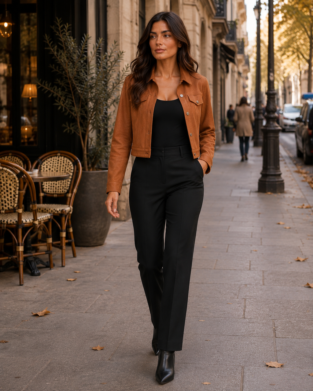 Women's Faux Suede Jacket – Button Up Suede Jacket