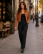 Women's Faux Suede Jacket – Button Up Suede Jacket