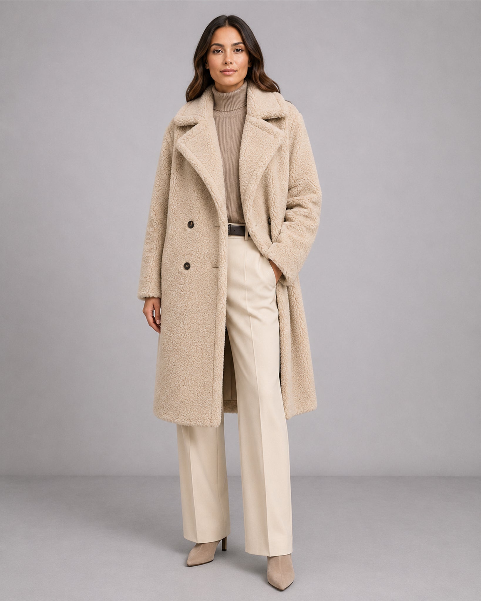 Women's Long Teddy Coat – Oversized Borg Winter Coat