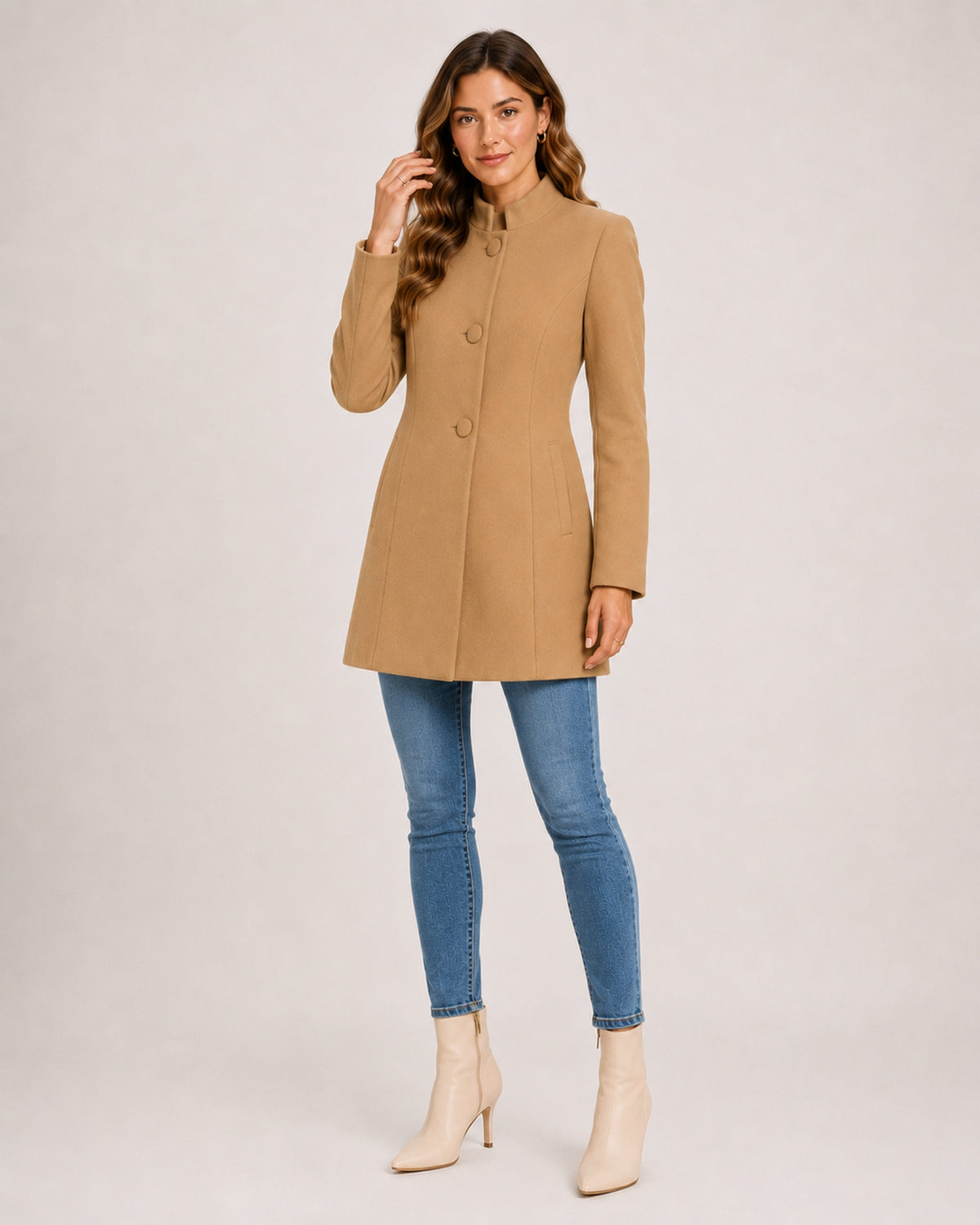 Women's Stand-Collar Longline Blazer