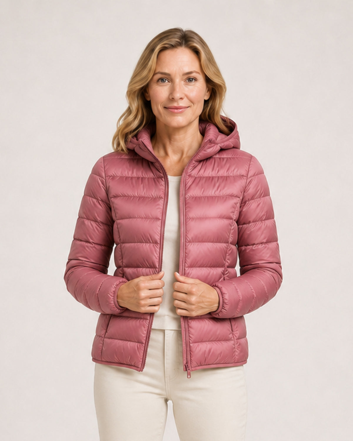 Women's Lightweight Hooded Puffer Jacket – Packable Zip-Up Coat