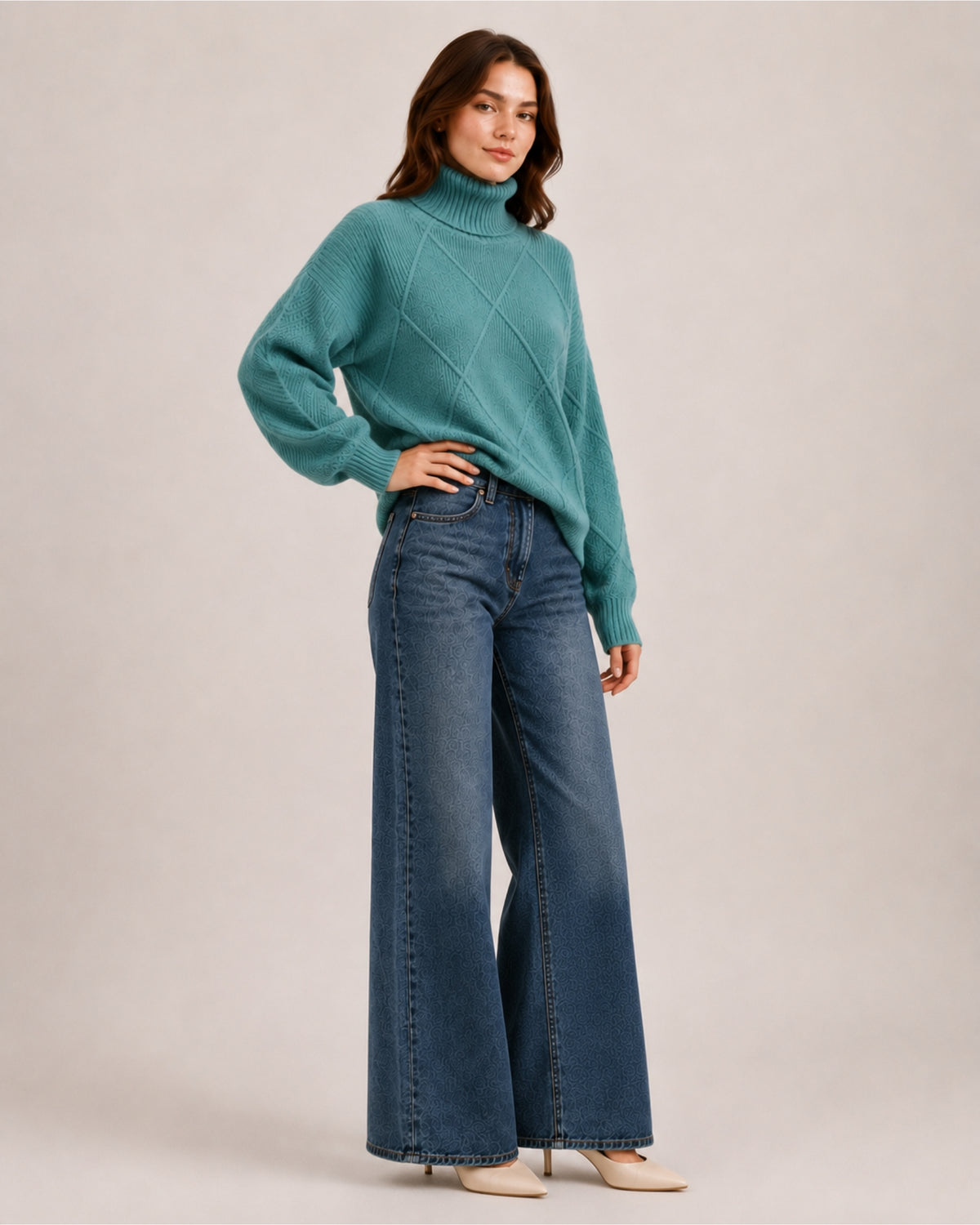 Women's Oversized Turtleneck Jumper