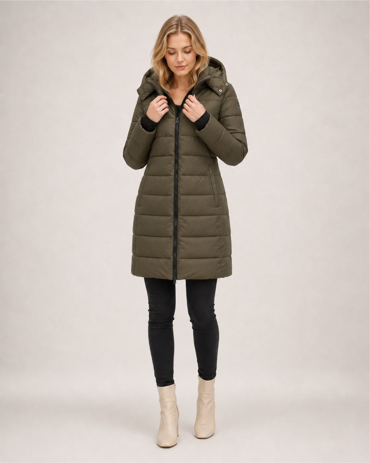Women's Puffer Coat Long Hooded Padded Jacket