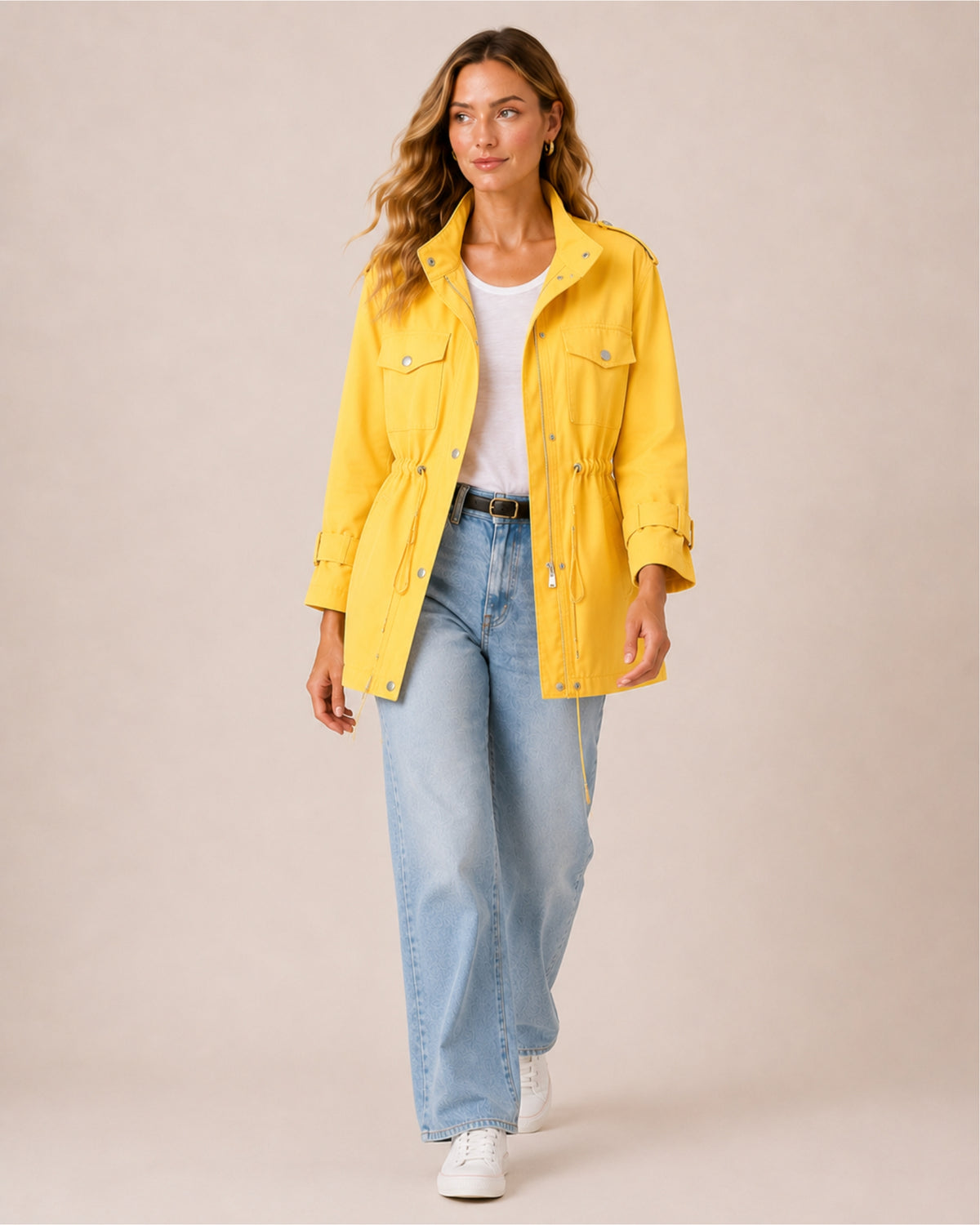 Women's Utility Jacket with Drawstring Waist