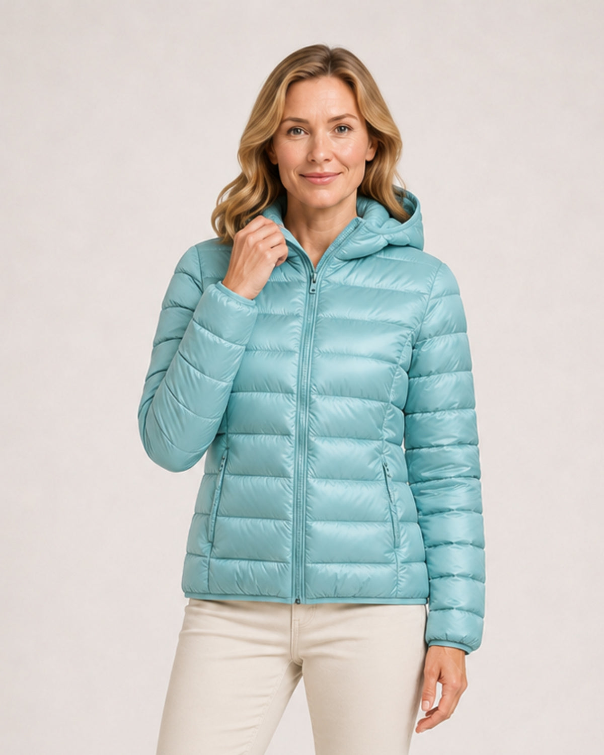 Women's Lightweight Hooded Puffer Jacket – Packable Zip-Up Coat