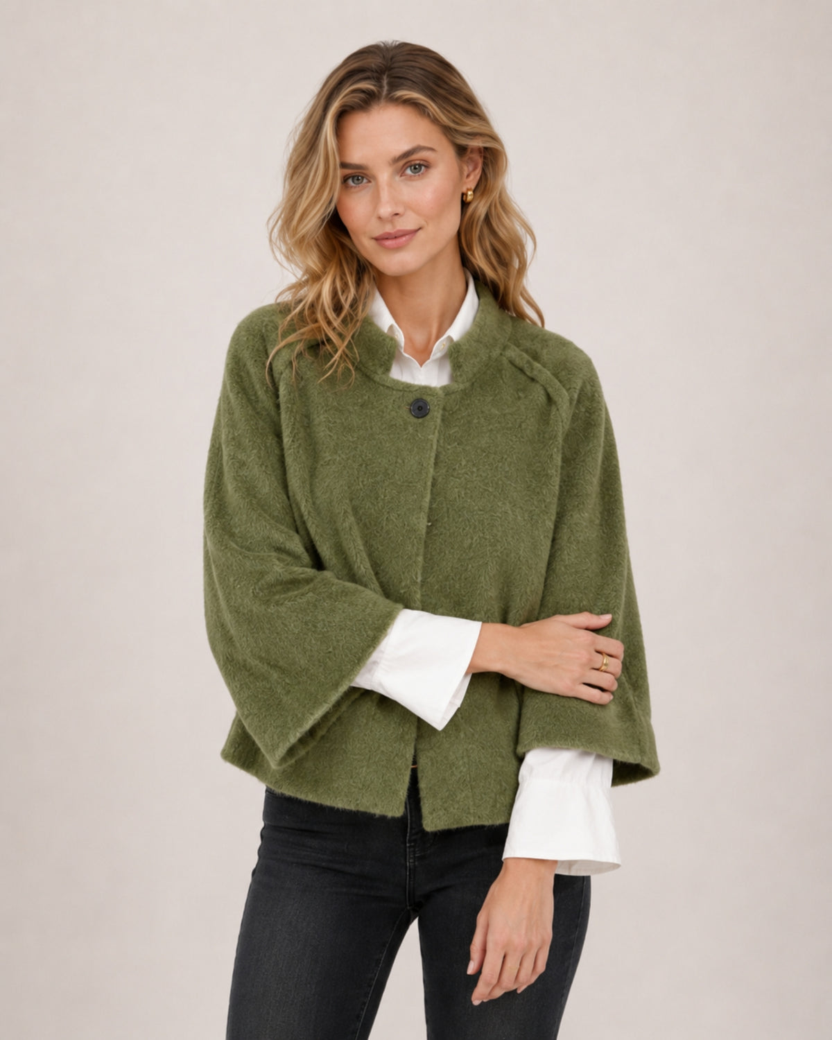 Women's Short Cardigan Soft Knit Button Front Style