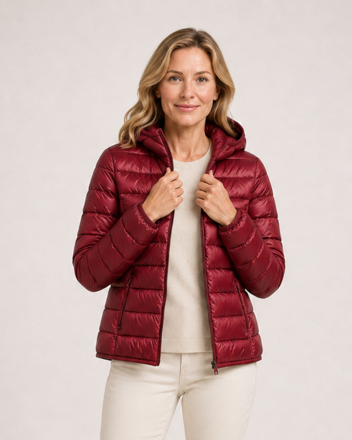 Women's Lightweight Hooded Puffer Jacket – Packable Zip-Up Coat