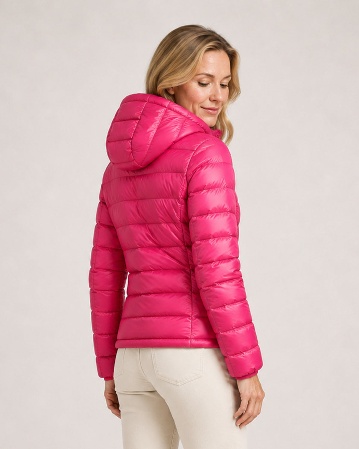 Women's Lightweight Hooded Puffer Jacket – Packable Zip-Up Coat